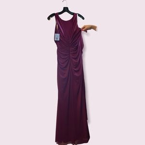 Double-Strap Long Georgette Bridesmaid Wrap Dress size 8  NWT davids bridal